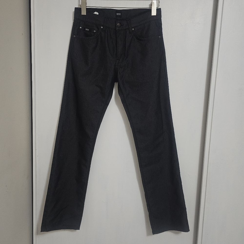 Hugo Boss, Maine 10 Regular Fit Pants Black/Gray Sz 30/32